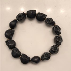 Skull bracelet black